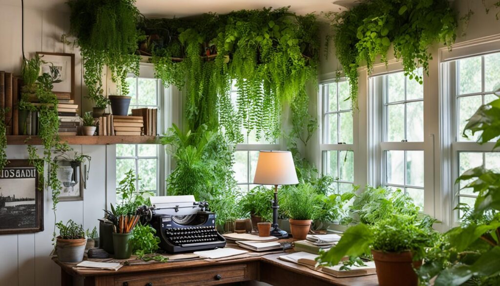 indoor plants and cottagecore greenery