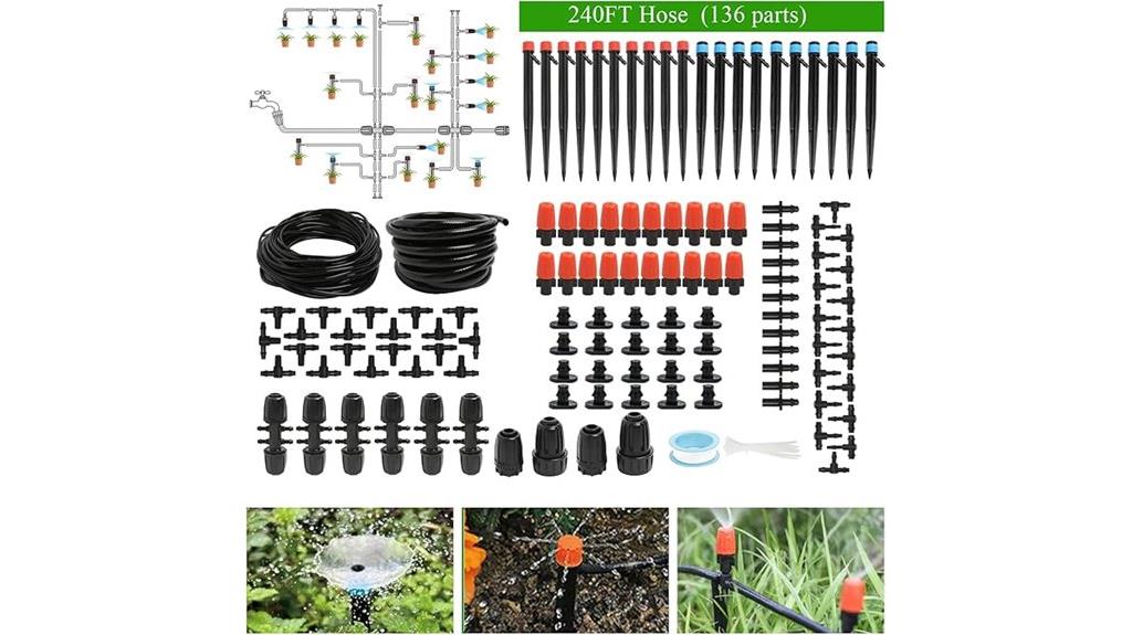 240 foot garden irrigation kit