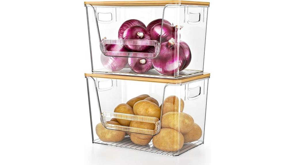 bamboo topped pantry organizers