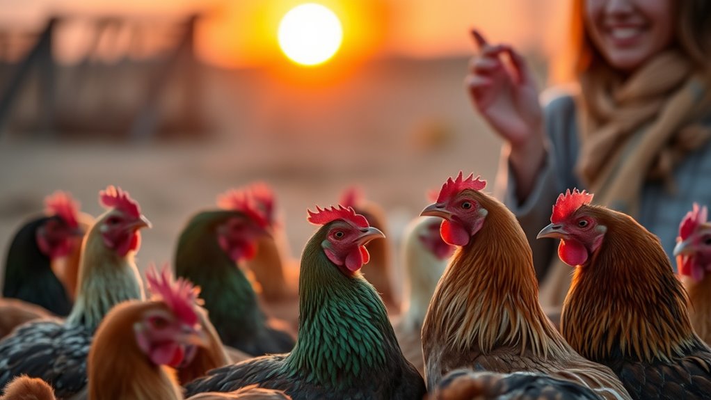 chickens become calmer and social