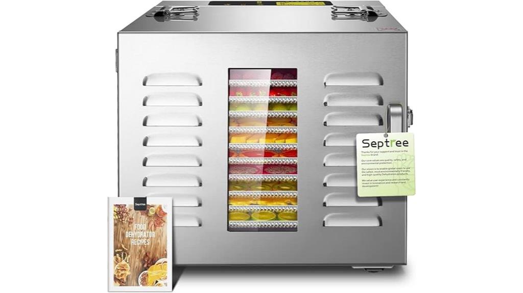 commercial dehydrator with 10 trays