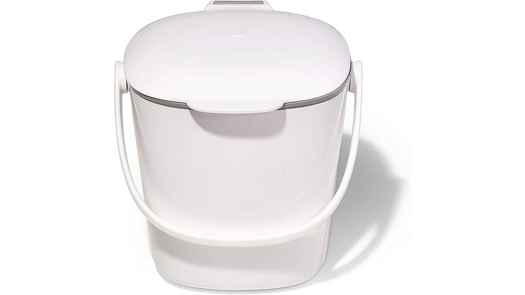 compact white compost bin