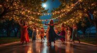 dance under starry orchard