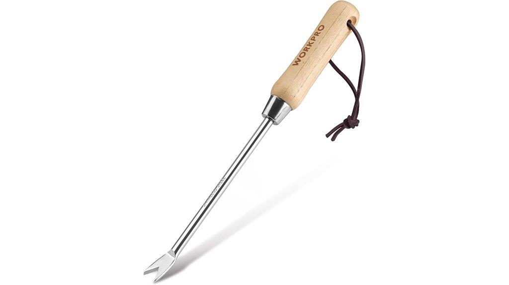 dandelion weeder with wooden handle