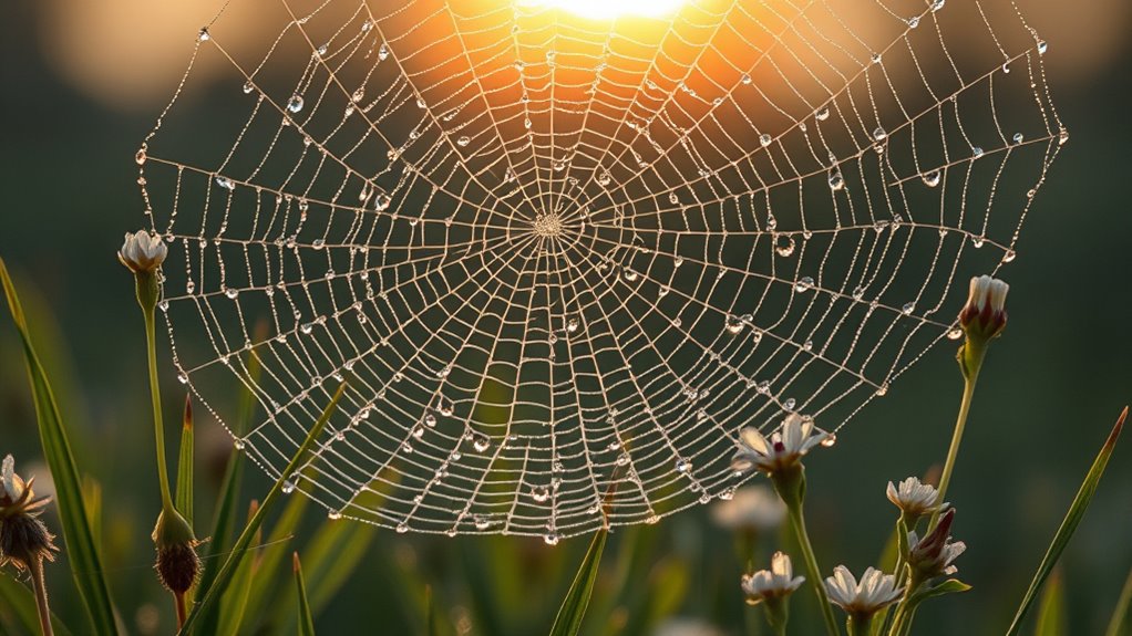 dew sparkles in morning