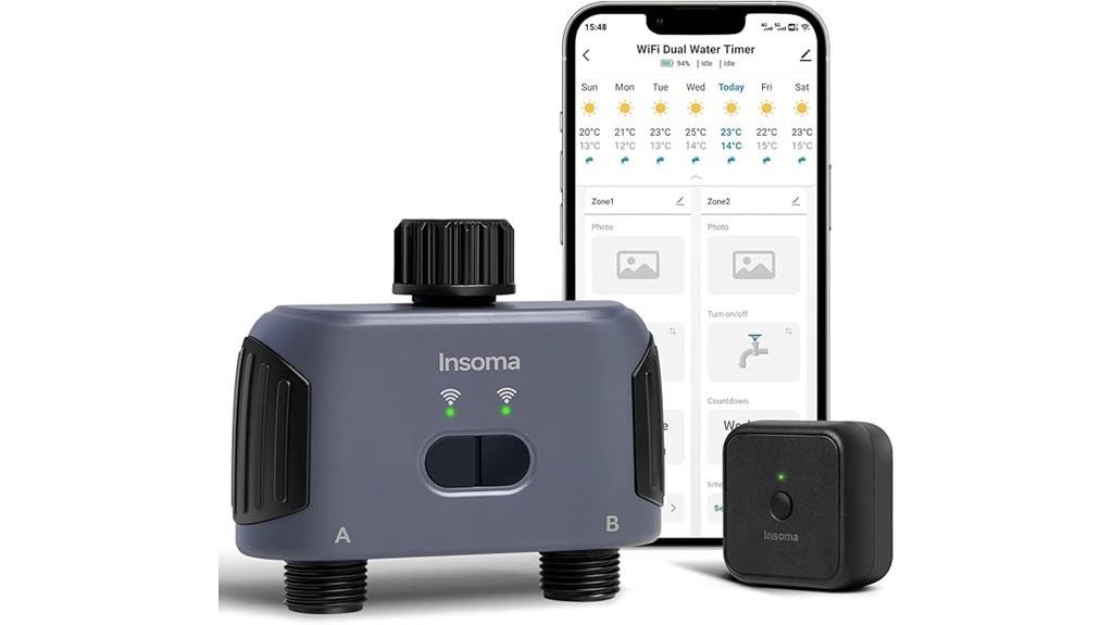 dual zone garden water timer
