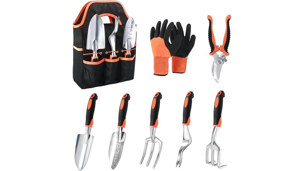 eight piece garden tool set