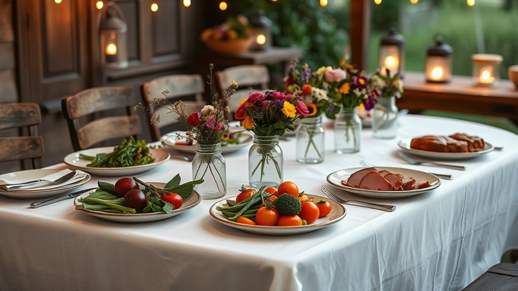 elegant table presentation and decor