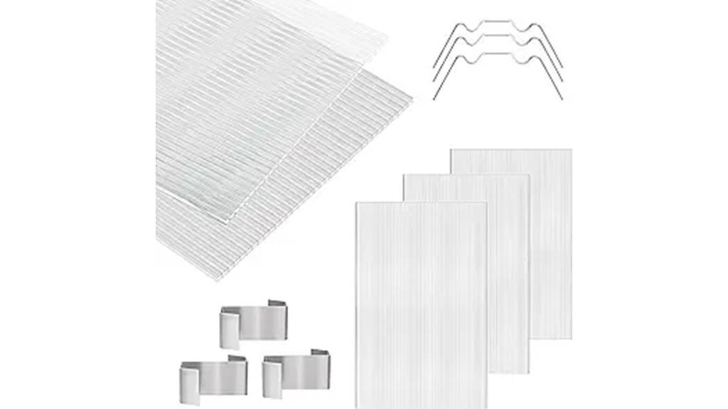 five polycarbonate greenhouse panels