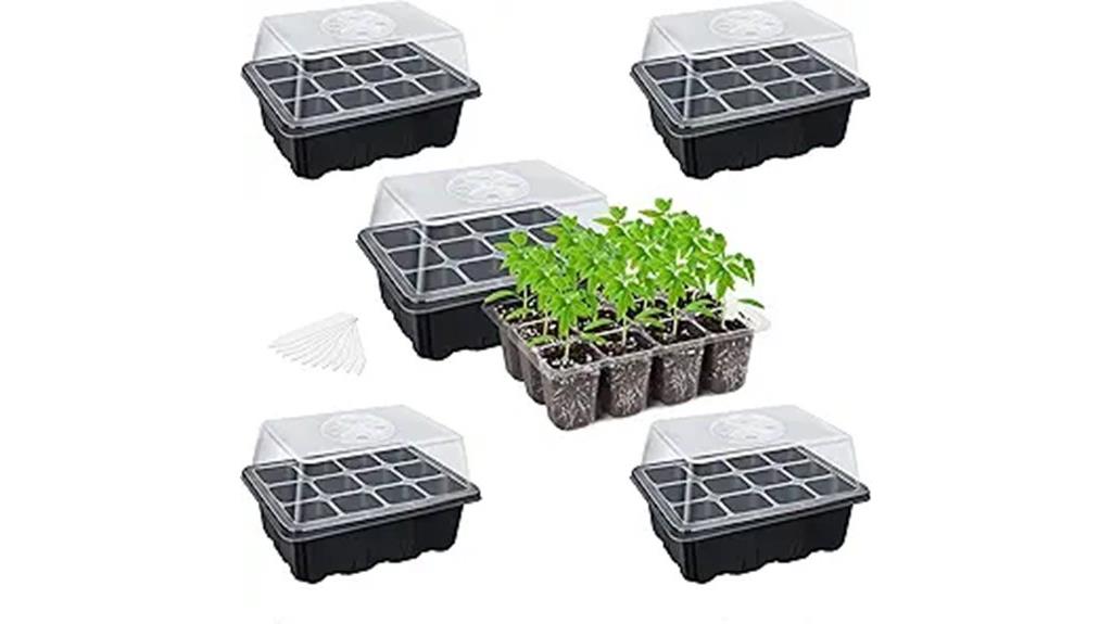 five trays twelve cells