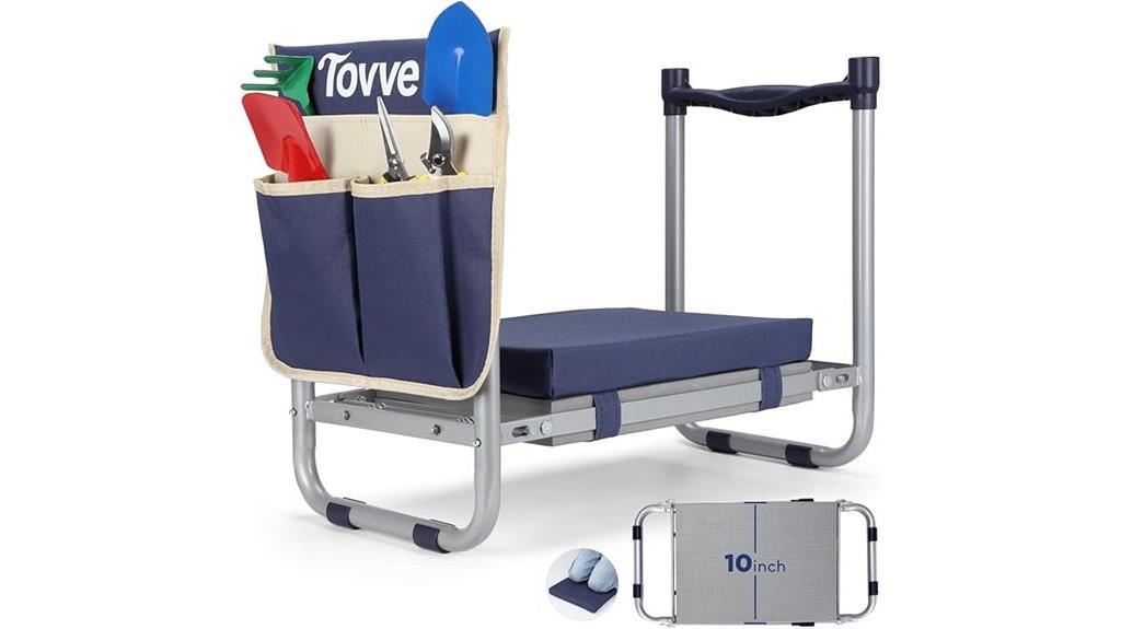 foldable garden seat with kneepad