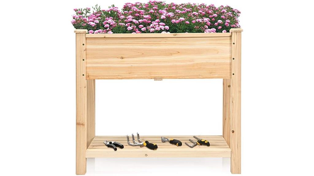 garden bed with storage
