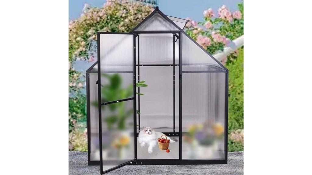 greenhouse with polycarbonate roof