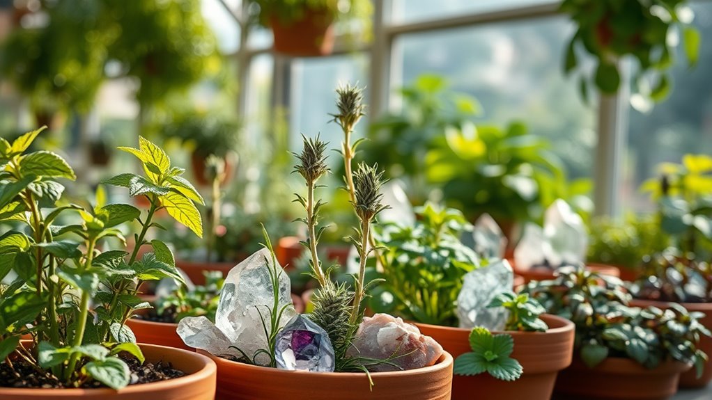 herbs crystals energy harmony