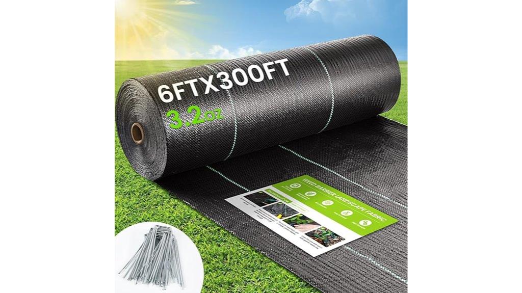 large 6x300ft weed barrier