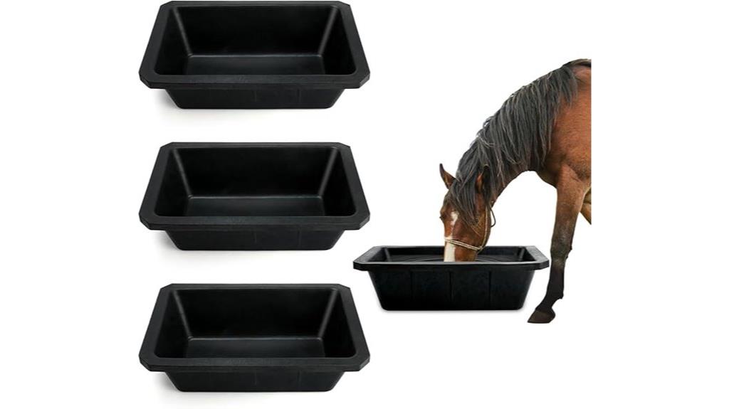 large rubber livestock feeders