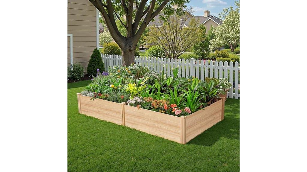 large wooden garden bed
