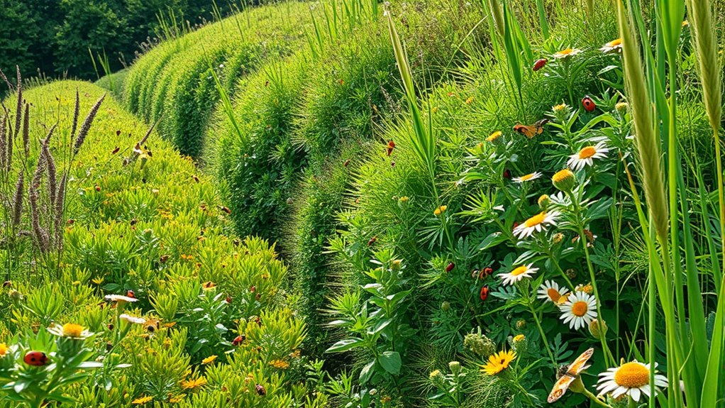 layered native plant hedgerows