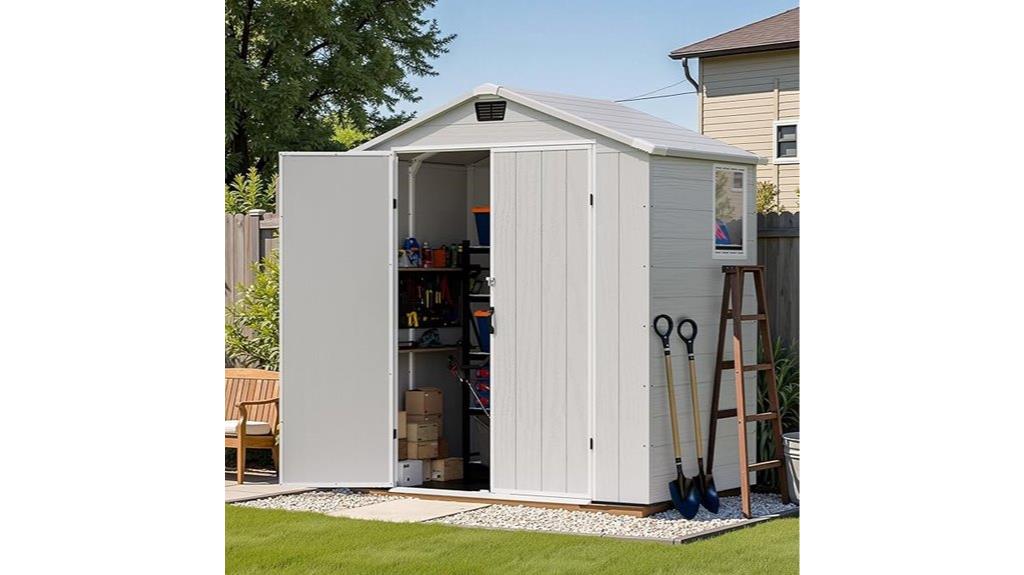 light grey outdoor shed