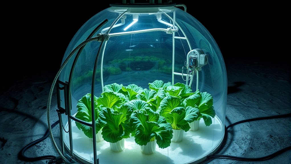 lunar hydroponic lettuce cultivation