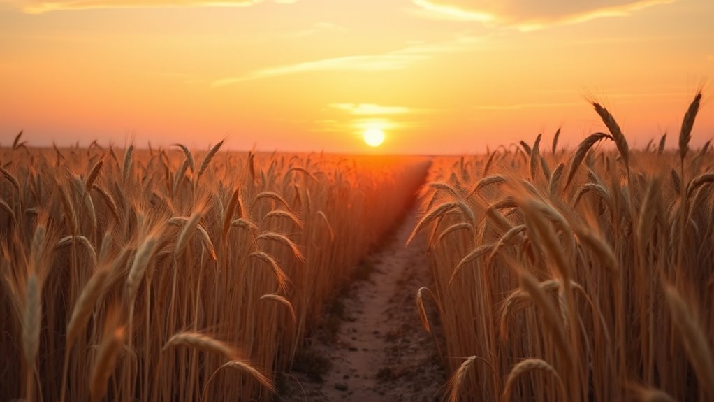 mindful wheat field appreciation