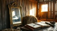 mirror journal in barn