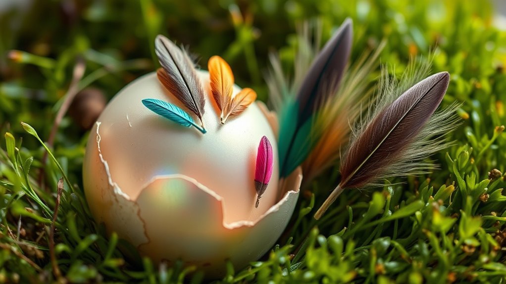 natural feathers and dyes