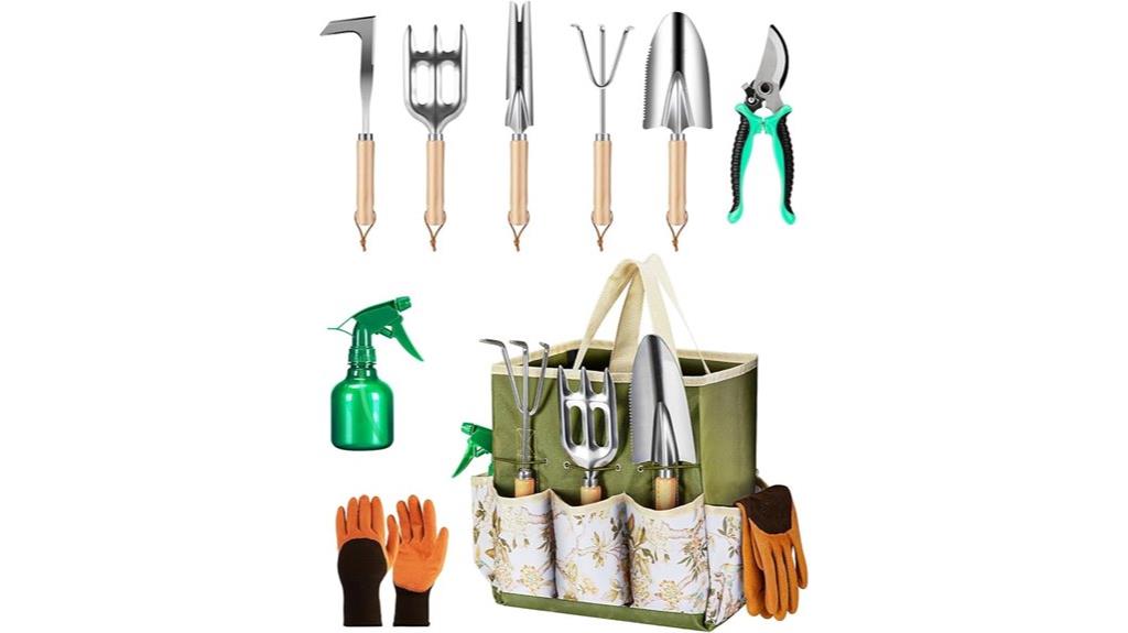 nine piece stainless garden tools