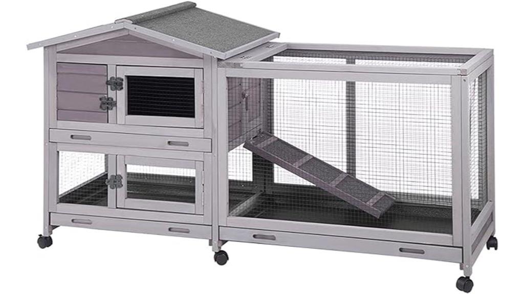 rabbit hutch with casters