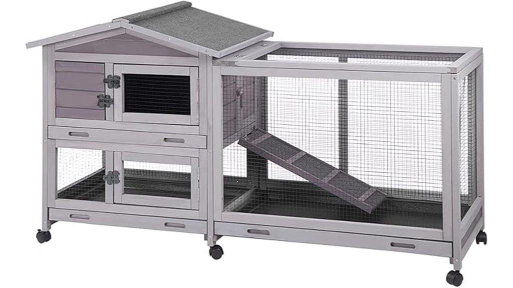 rabbit hutch with casters