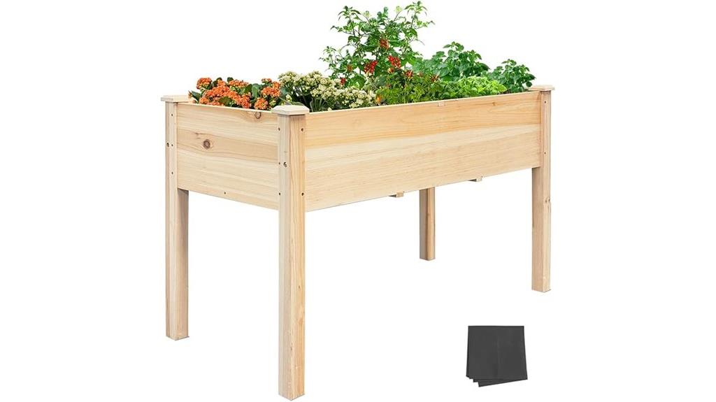 raised garden bed with legs