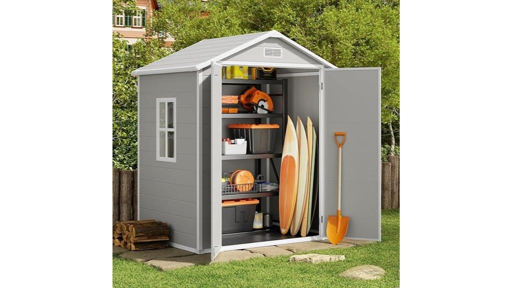 resin lockable garden shed