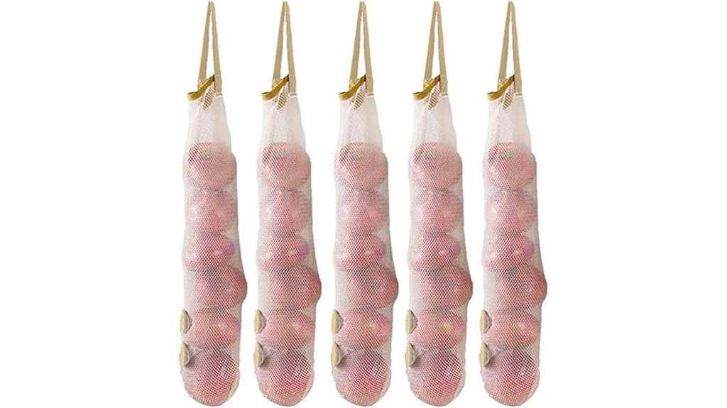 set of five hanging mesh organizers
