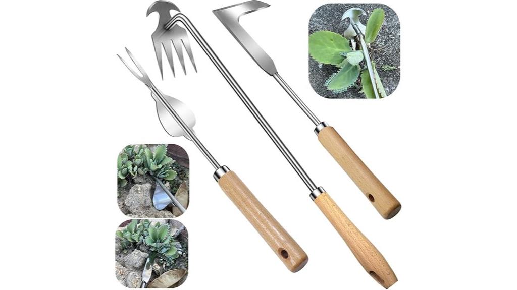 set of three weeder tools