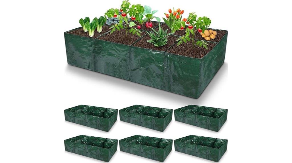 six piece plastic garden beds