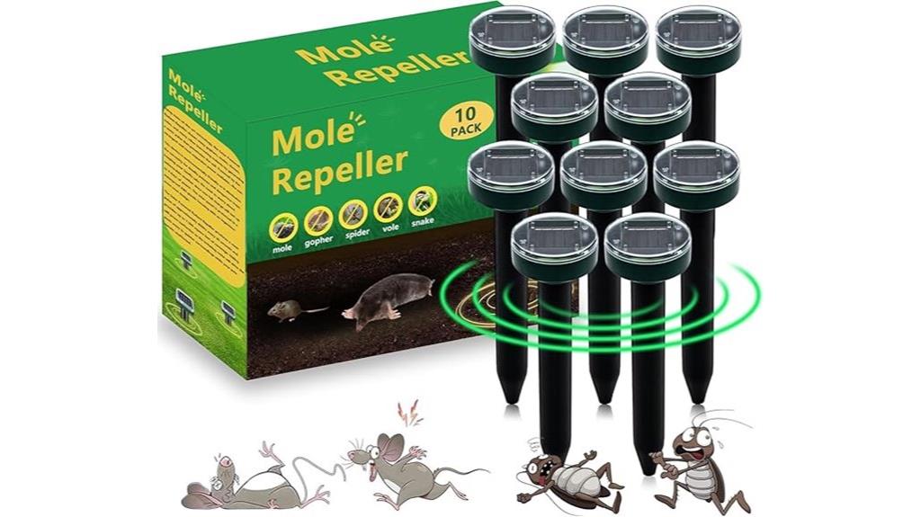 solar powered mole repellent pack