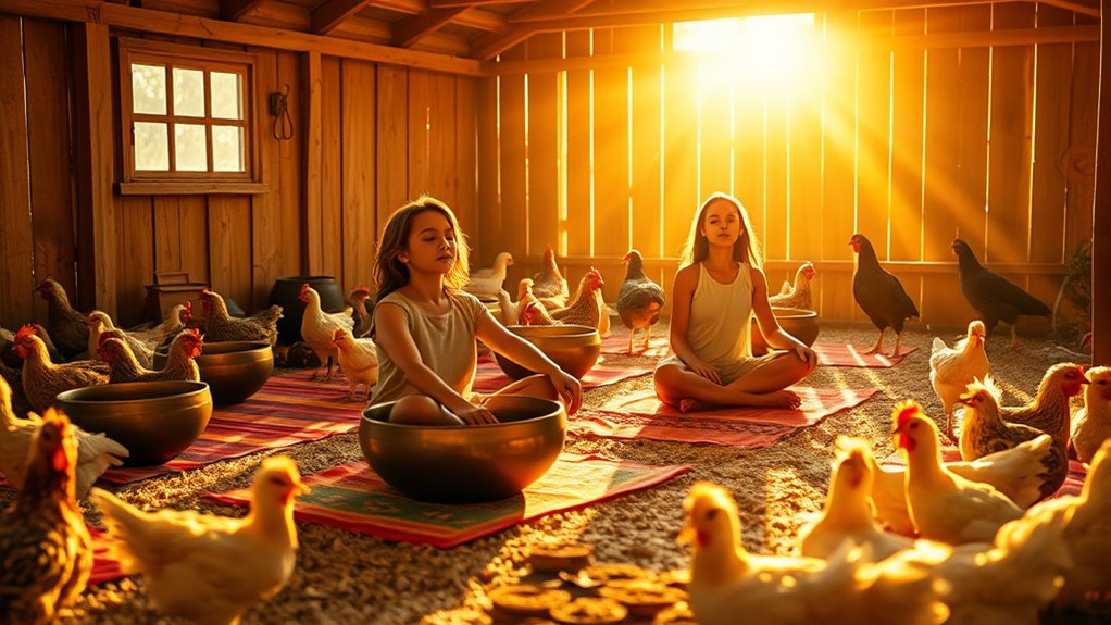 sound therapy calms chickens