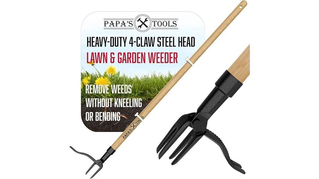 stand up wooden handle weeder