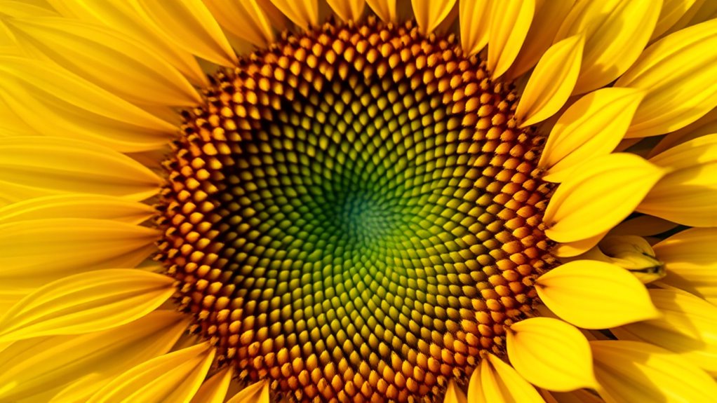 sunflower patterns connect sacred geometry