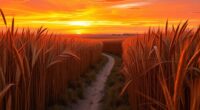 sunset wheat fields gratitude