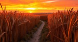 sunset wheat fields gratitude