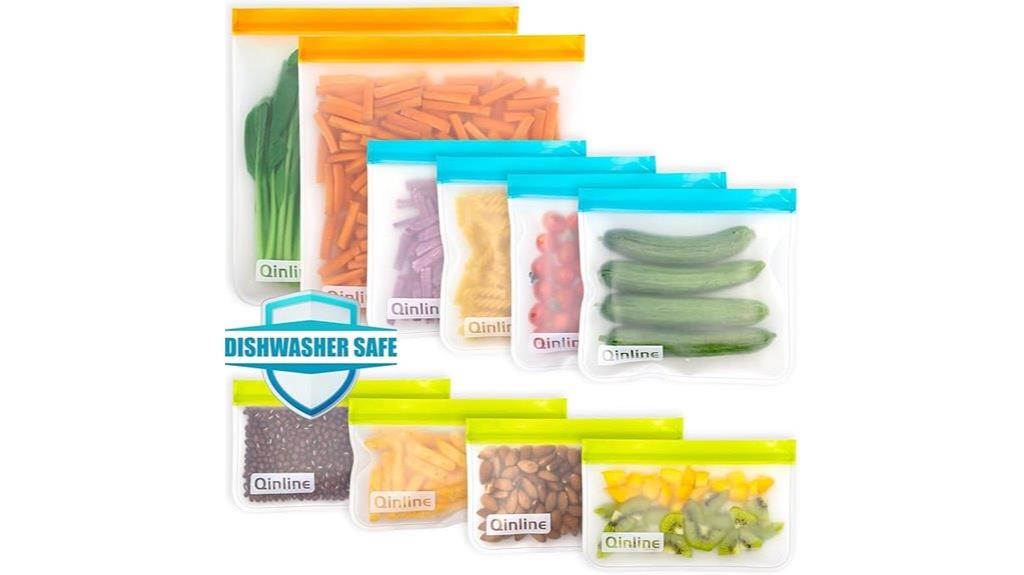 ten reusable freezer bags