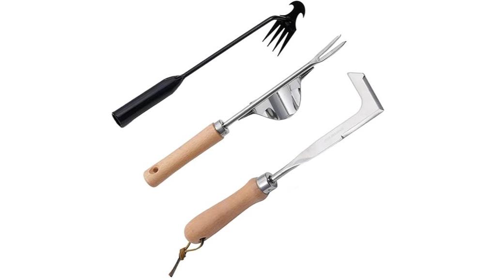 three weed puller tools