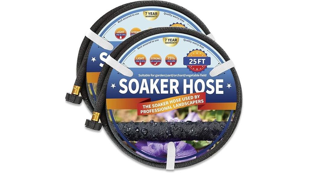 two 25 foot garden hoses