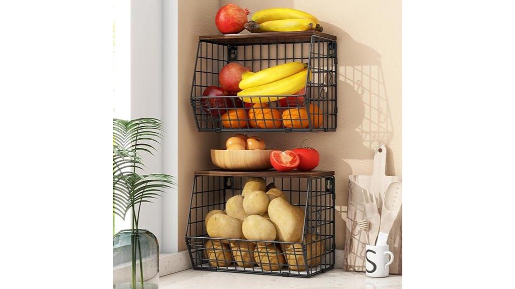 two piece fruit storage baskets