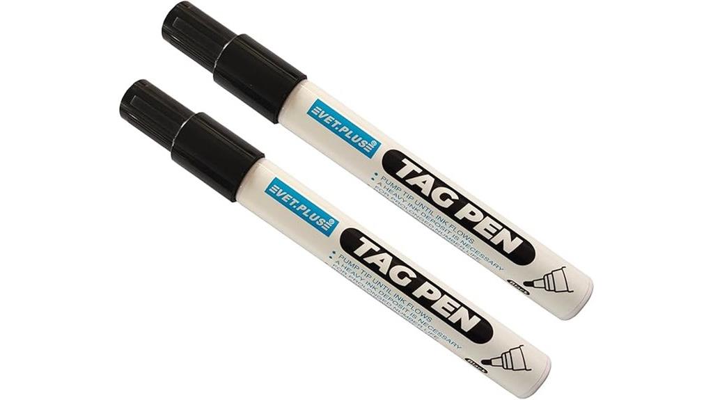 two waterproof ear markers