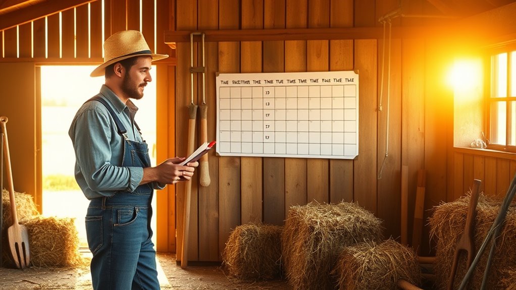 weekly barn chores schedule