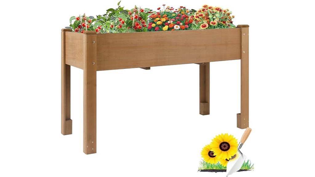wooden elevated garden bed