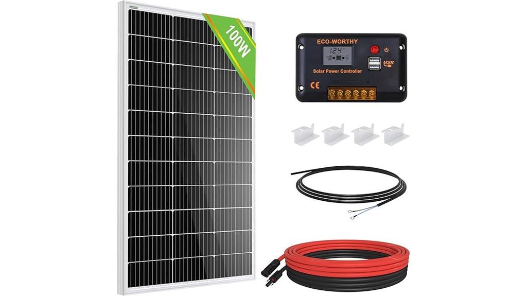 100w rv boat solar kit