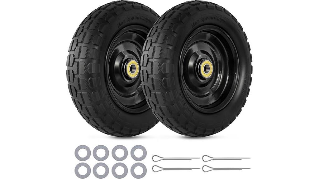 10 inch flat free wheels